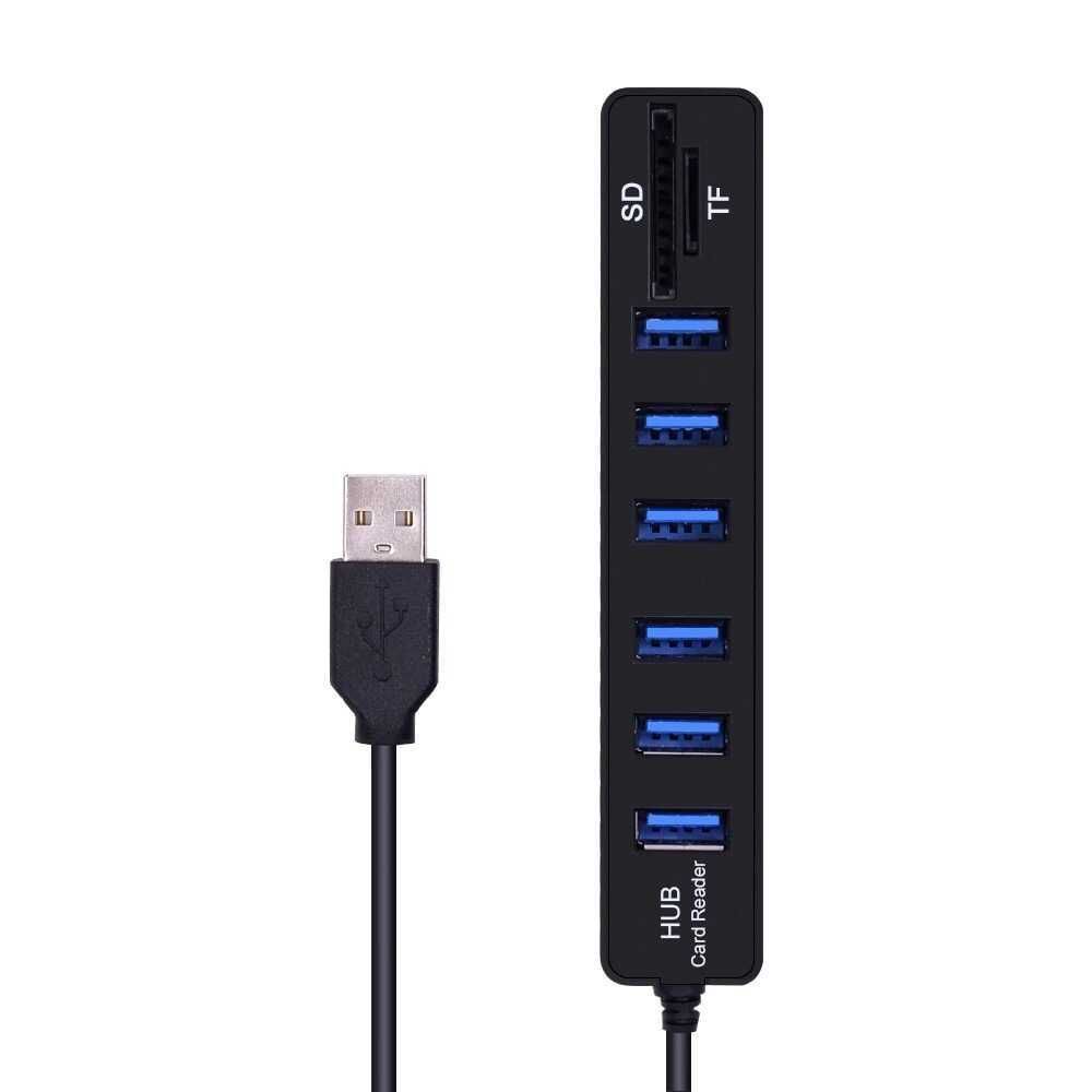 USB хаб 6 USB 3.0 картридер микро SD / TF