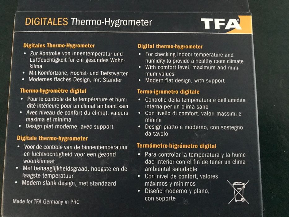 Термогигрометр цифровой TFA Dostmann 30.5027.02