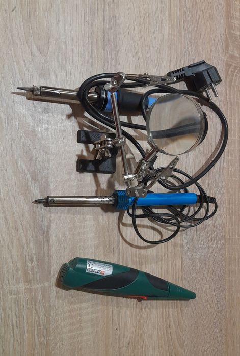 3x lutownica+ plus trzecia ręka z lupą