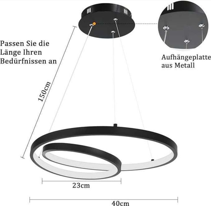 Lampa wisząca ZMH 1 -punkty światła zintegrowane źródło LED