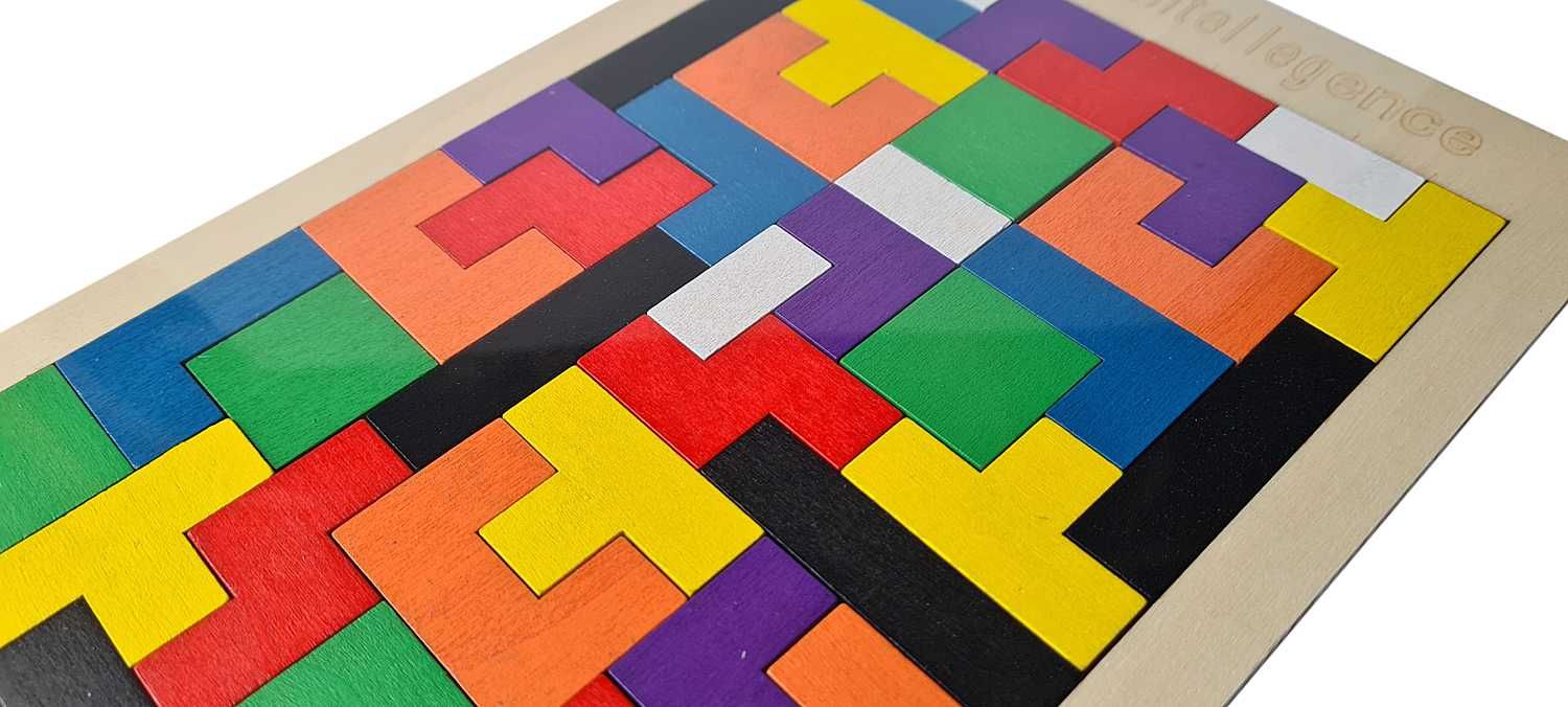 UKŁADANKA TETRIS Kolorowe Puzzle Klocki Drewniane Gra dla Dzieci