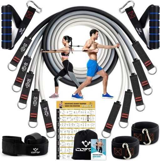 ZESTAW DO ĆWICZEŃ 5X gumy oporowe COFOF 4,6 9,0 13,6 18,2 22,8kg