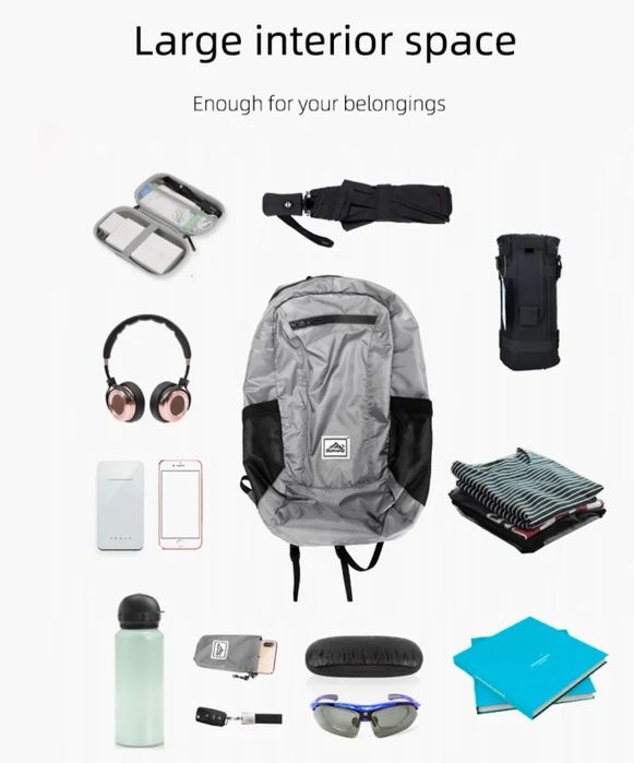 Plecak turystyczny wodoodporny lekki 20l Różowy,Szary,Czarny