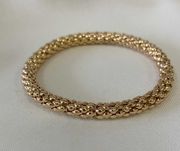 Pulseira Elástica Dourada com Efeito de Esferas - aço inoxidável