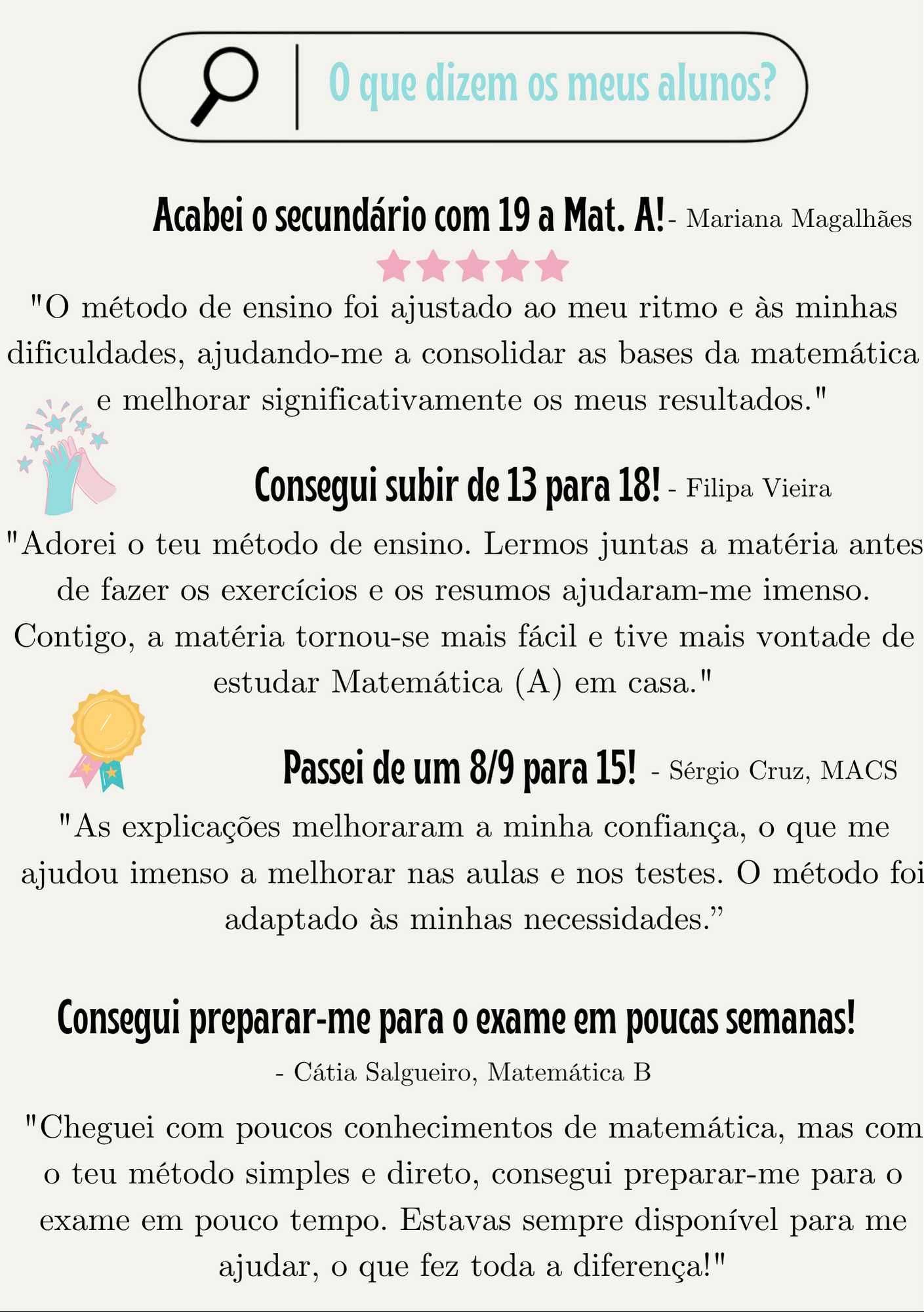Explicações de Matemática A e MACS