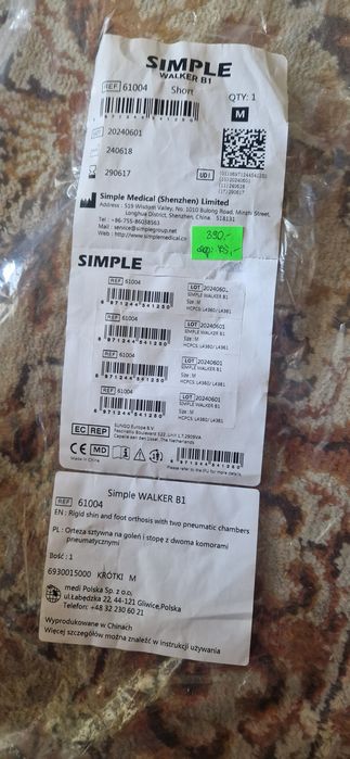 Orteza sztywna na goleń i stopę