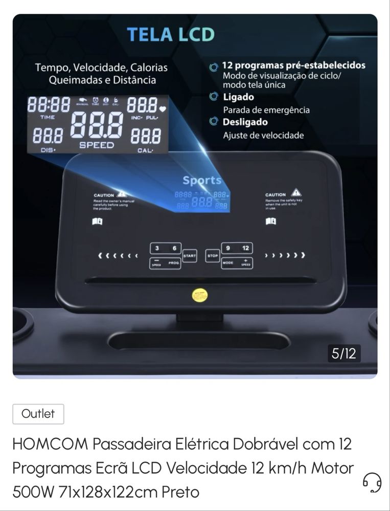 Vendo Passadeira Elétrica Dobrável HOMCOM