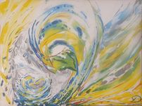 Obraz ręcznie malowany 30x40, "Anioł Stróż dziecka nienarodzonego"