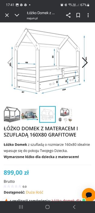 Łóżko domek 2 szt