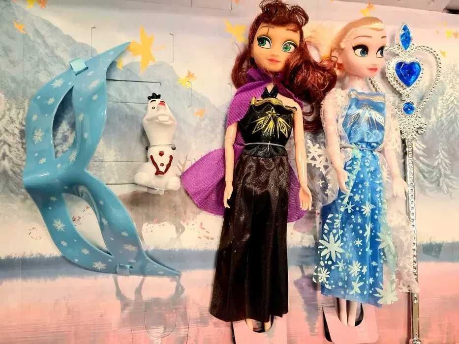 Zestaw lalek Kraina Lodu Frozen Elsa Anna + maska zabawki