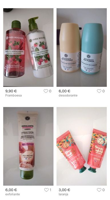 Vários artigos Yves Rocher