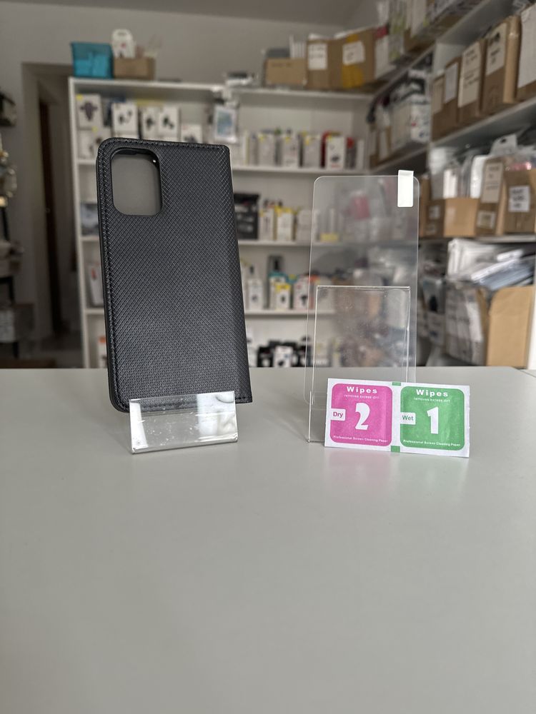 Etui zamykane + SZKŁO hartowane 9h do xiaomi Redmi note 10 / 10s