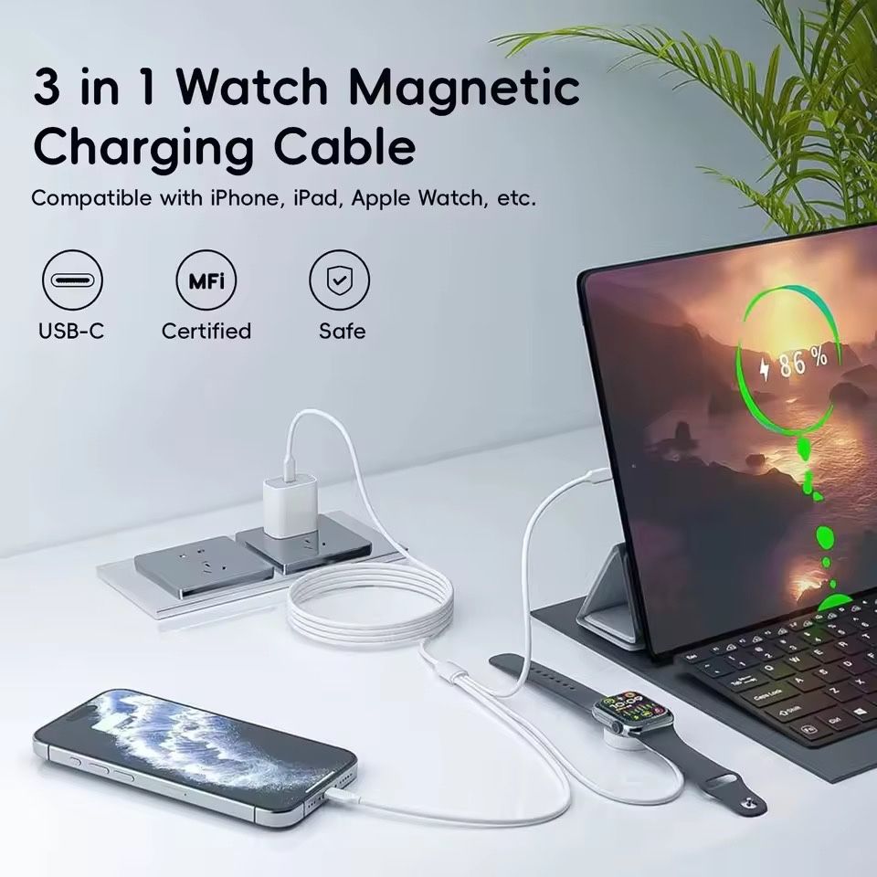 Ładowarka 3-W-1 do Apple Watch 3 / 4 / 5 / 6 / 7 / 8 / 9 /ULTRA