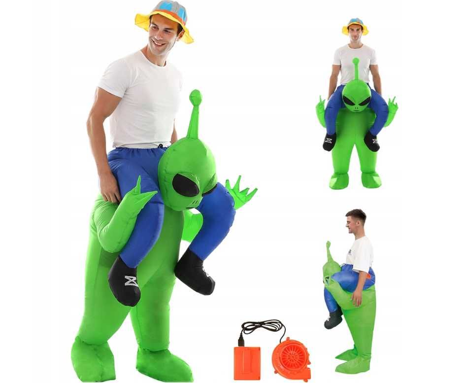 Kostium Kosmita UFO Halloween dmuchany stój kostium
