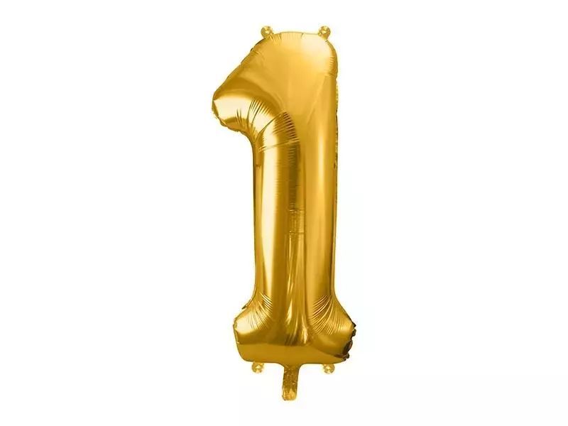 Balon foliowy 1 86cm złoty. PartyDeco. Nowy Produkt