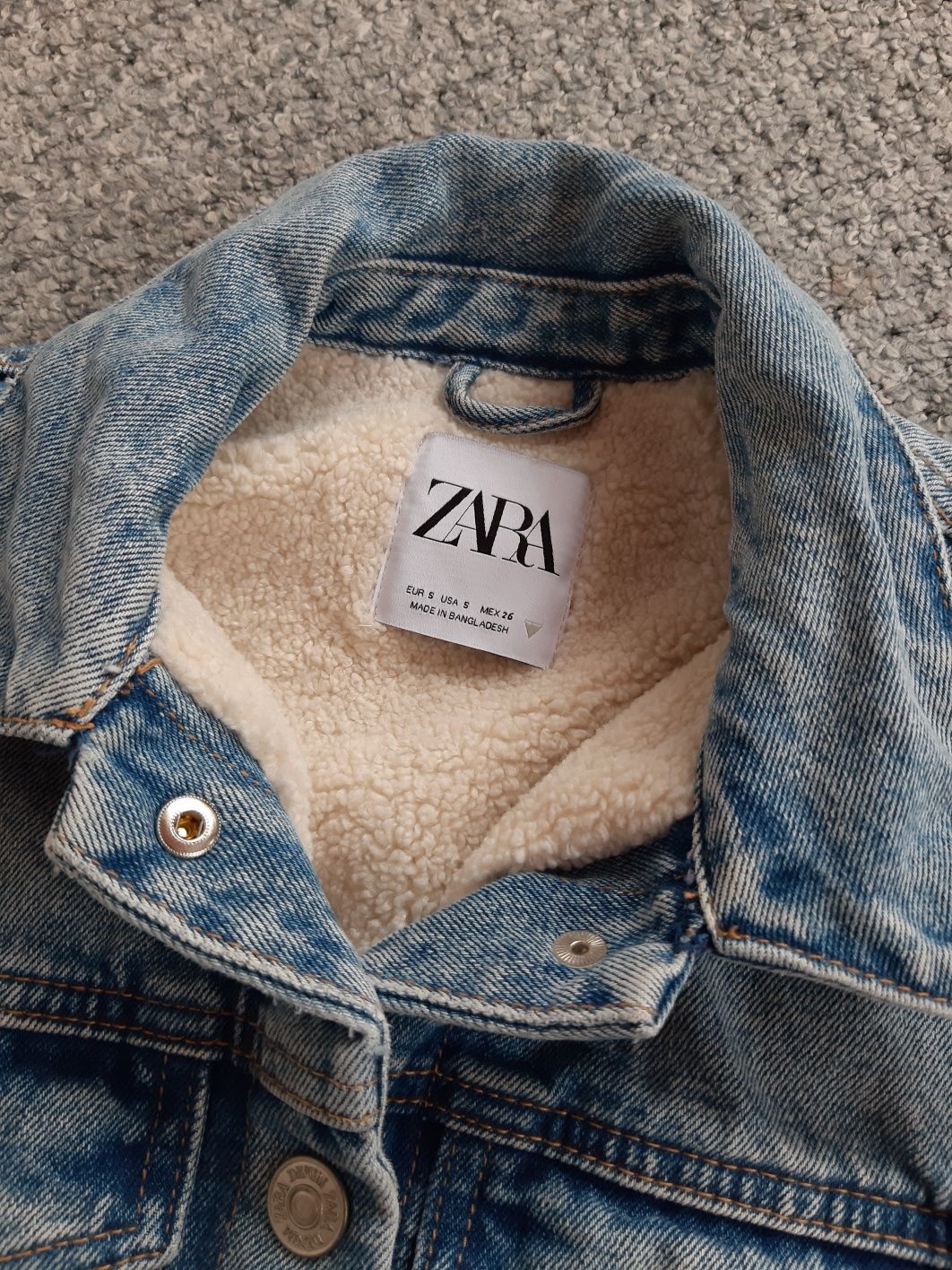 Джинсова тепла куртка Zara S розмір