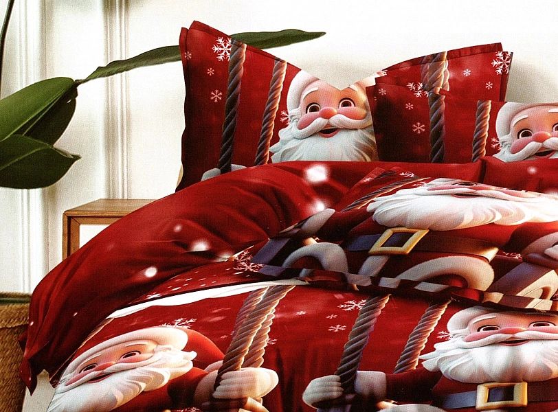 Pościel 200x220/3cz ŚWIĄTECZNA bawełna satynowa poszewki 70x80 DALWIN