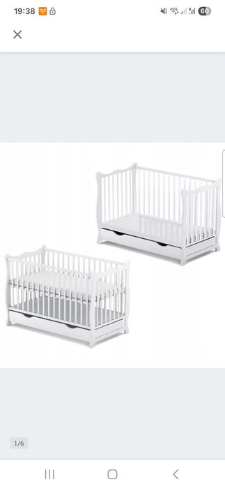 Białe Łóżeczko dziecięce niemowlęce 120x60 cm z funkcją sofy