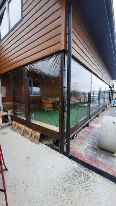 ПВХ штори для альтанки , М'які вікна для тераси .