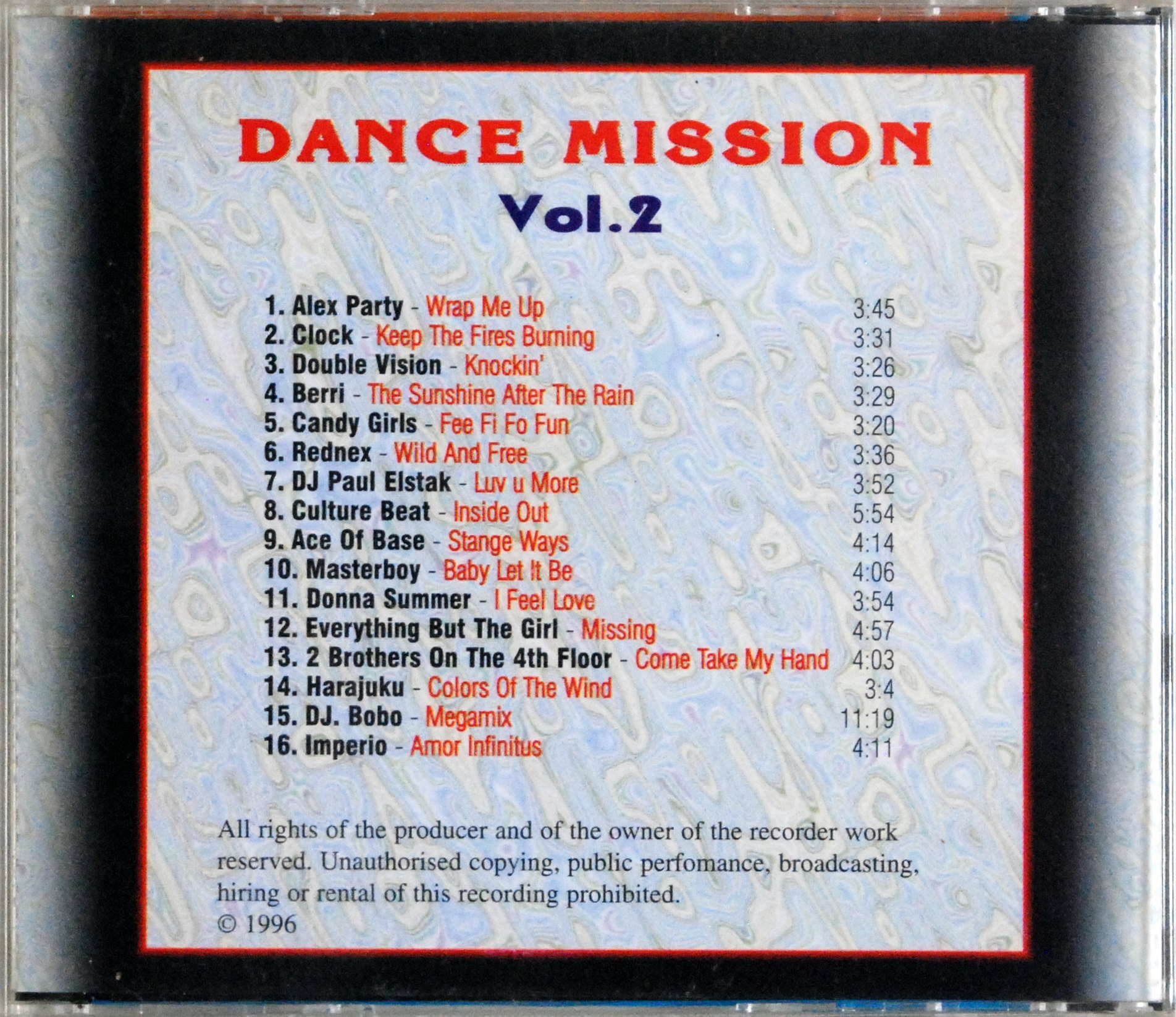 (CD) VA - Dance Mission 96 Vol. 2 - Unofficial Release