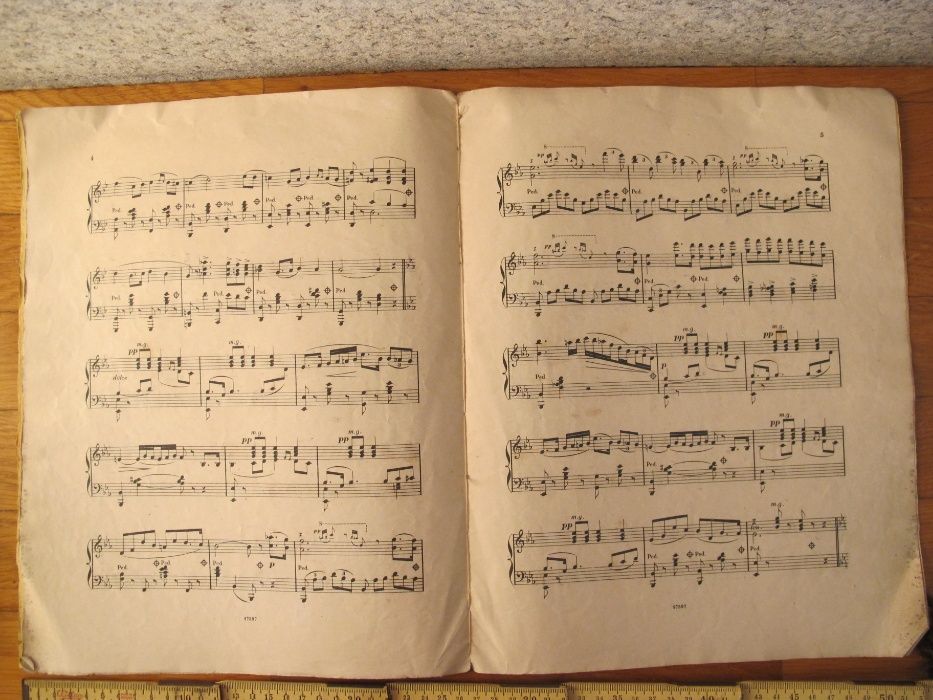 Partitura Musical Romance Piano Antiga - Chanson Russe