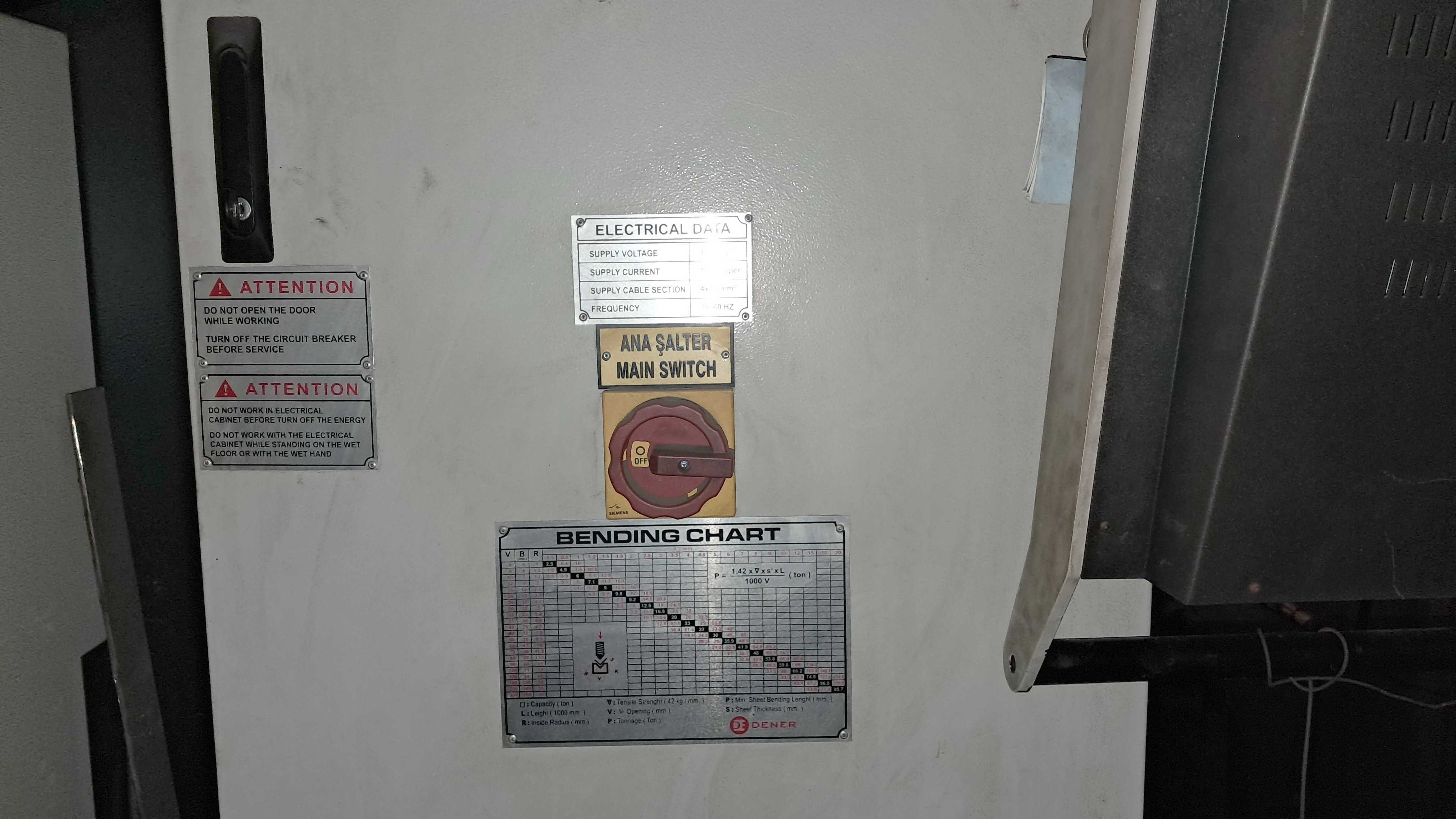 Листогиб DENER SX 30320 с ЧПУ стол 3000мм усилие 320т.