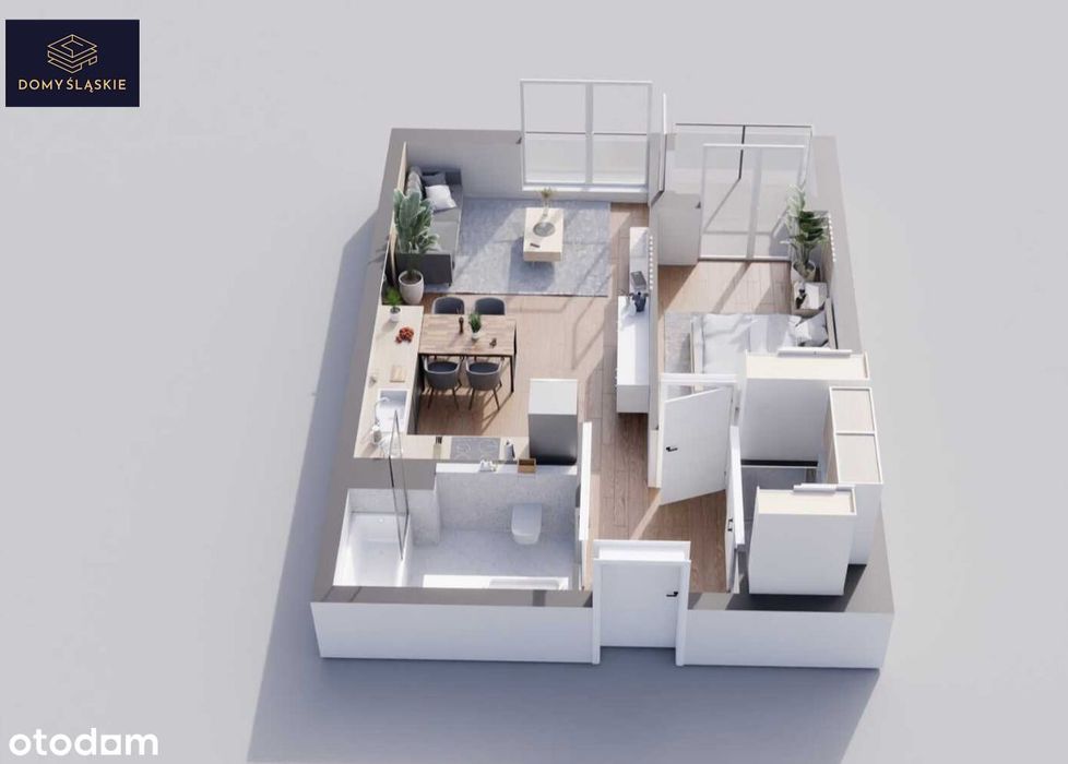 B46 - 2 pokoje + pom.gosp + balkon