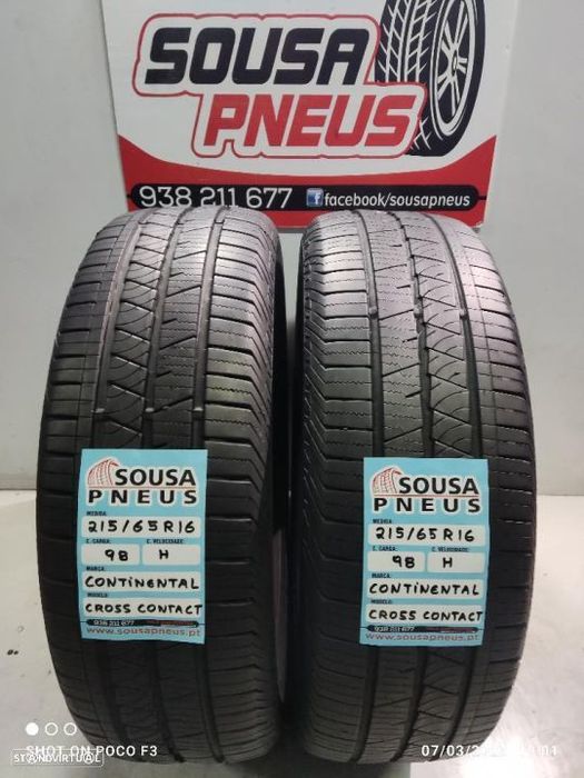 2 pneus semi novos 215-65r16 continental - oferta dos portes 90 EUROS