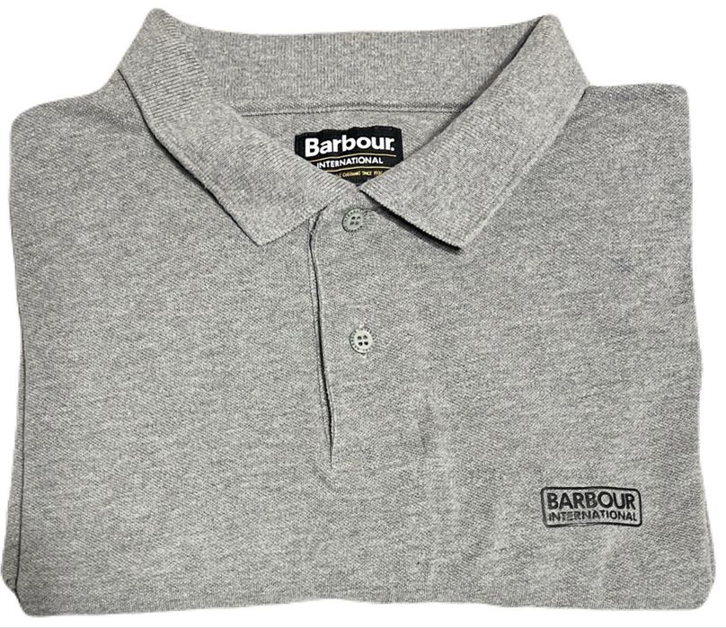 Barbour international поло сірого кольору