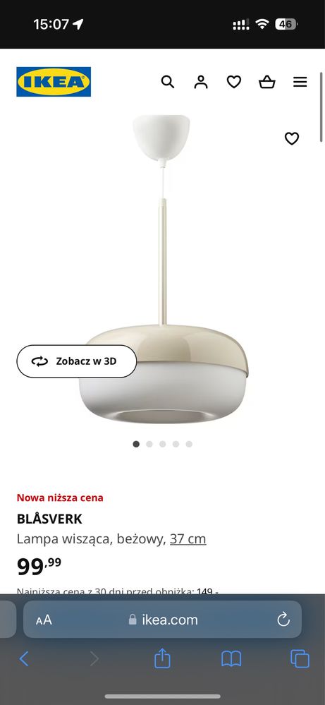 BLÅSVERK IKEA - lampa wisząca