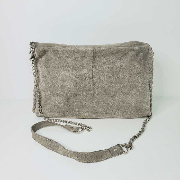 Mala camurça cinzenta