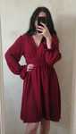 Shein бордова сукня міді