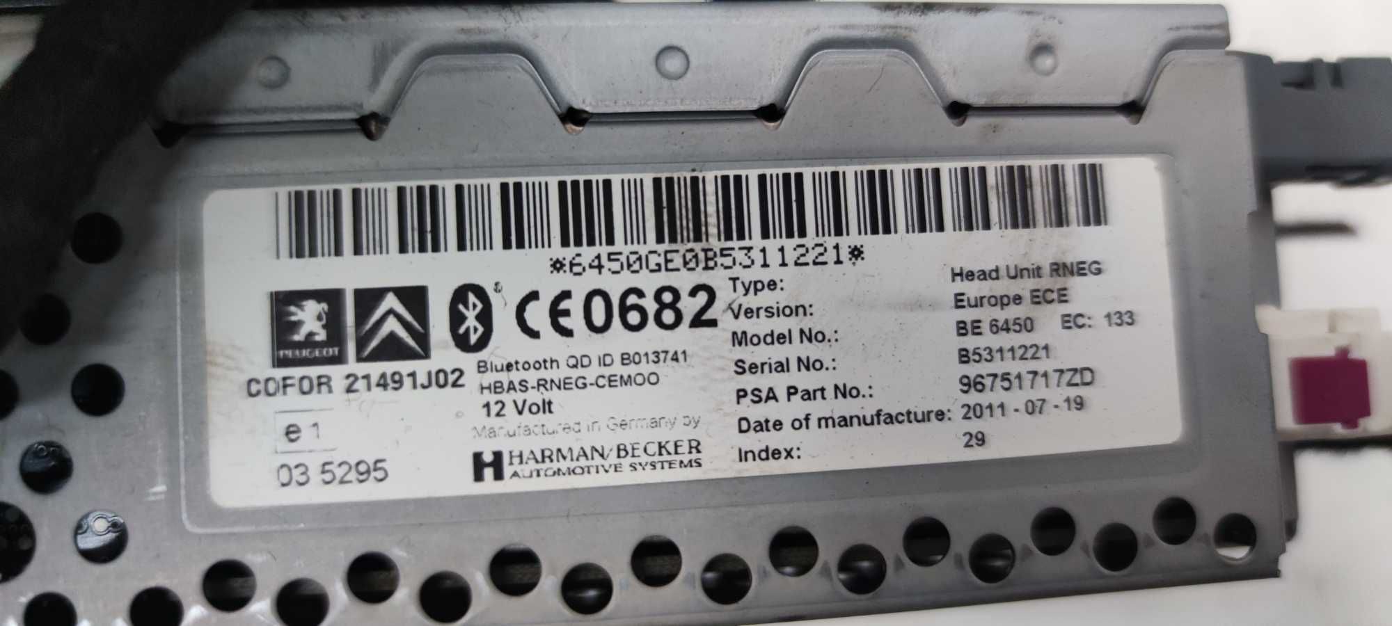 Radio Nawigacja Citroen C5 X7 III Panel Nawiewu Klimatyzacji