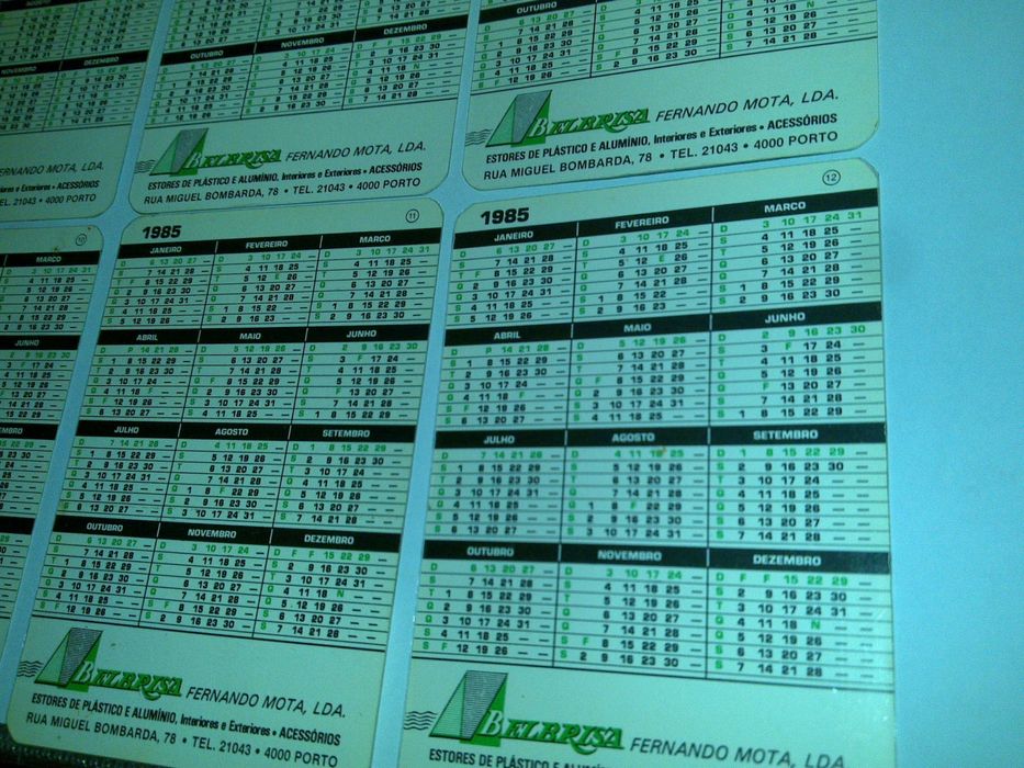 julio iglesias (12 calendários) coleção completa e numerada 1985