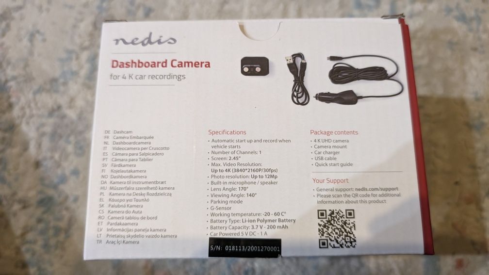 Dashboard Camera Nedis 4K