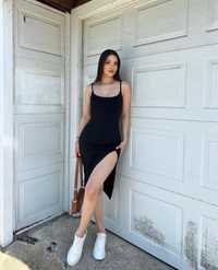 Сукня літня чорна плаття міді міні