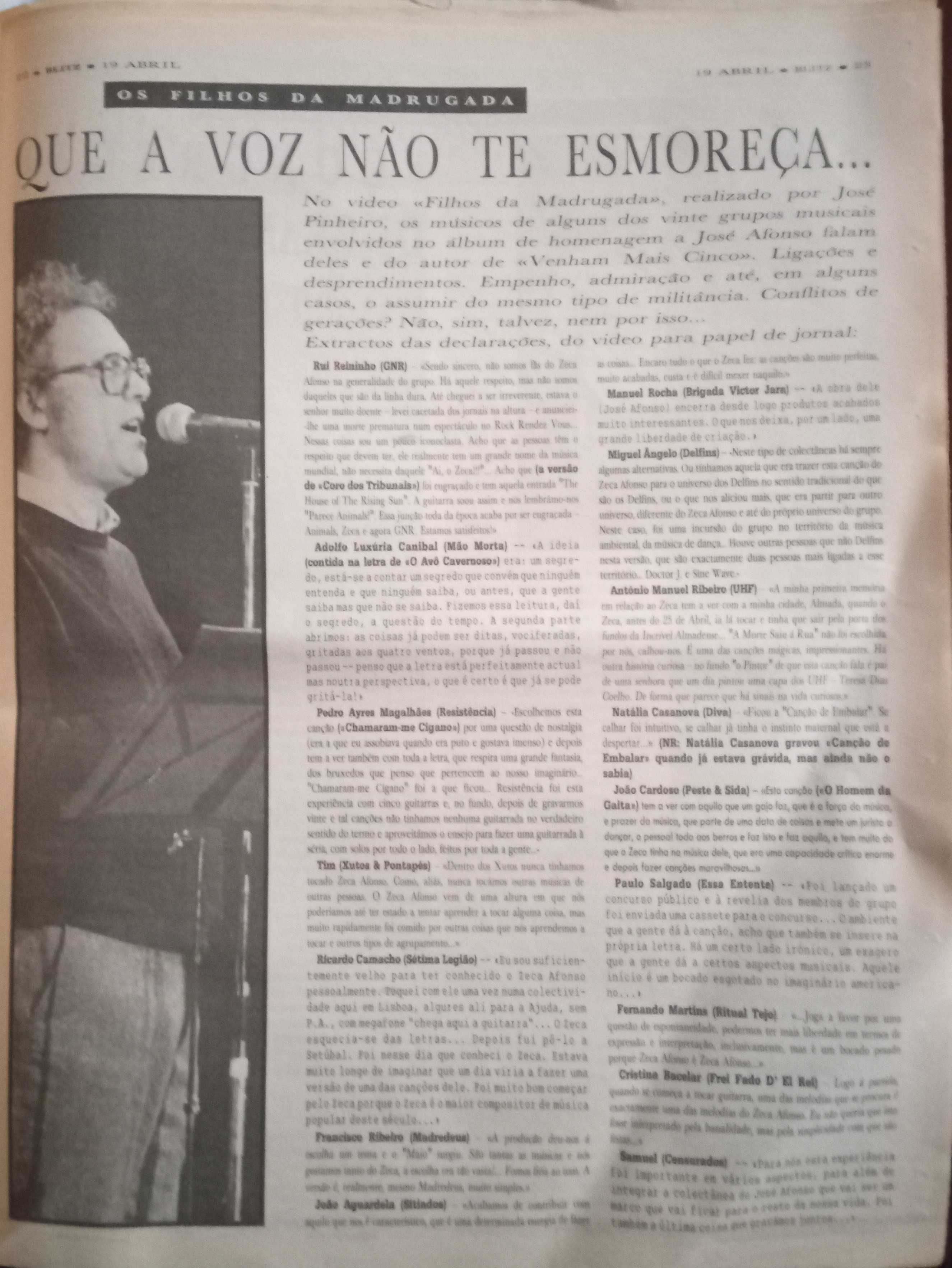 José Afonso	- - -		Blitz	- - - - -	Jornal