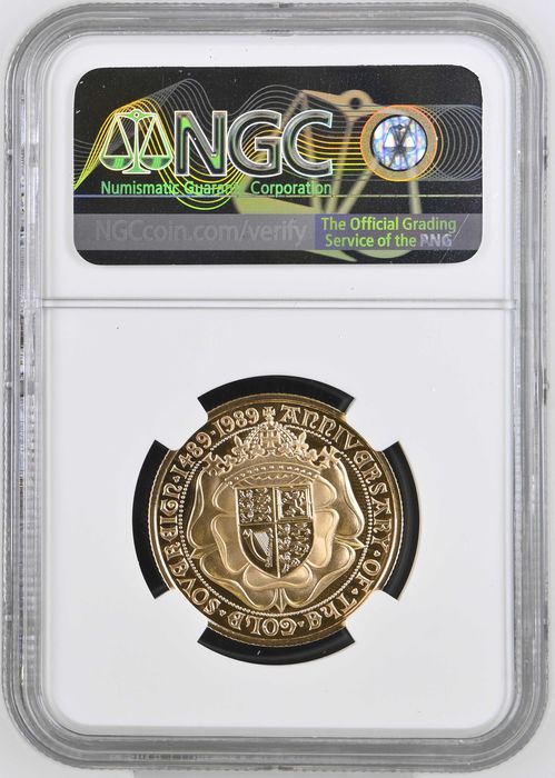 1989 £2 Libra Ouro Proof 500 Anos PF69UC