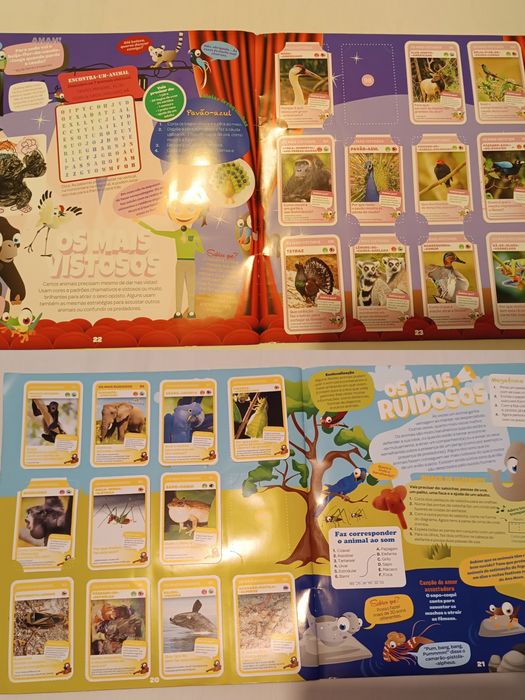 Caderneta Cromos Cartas. Super Animais. Pingo Doce