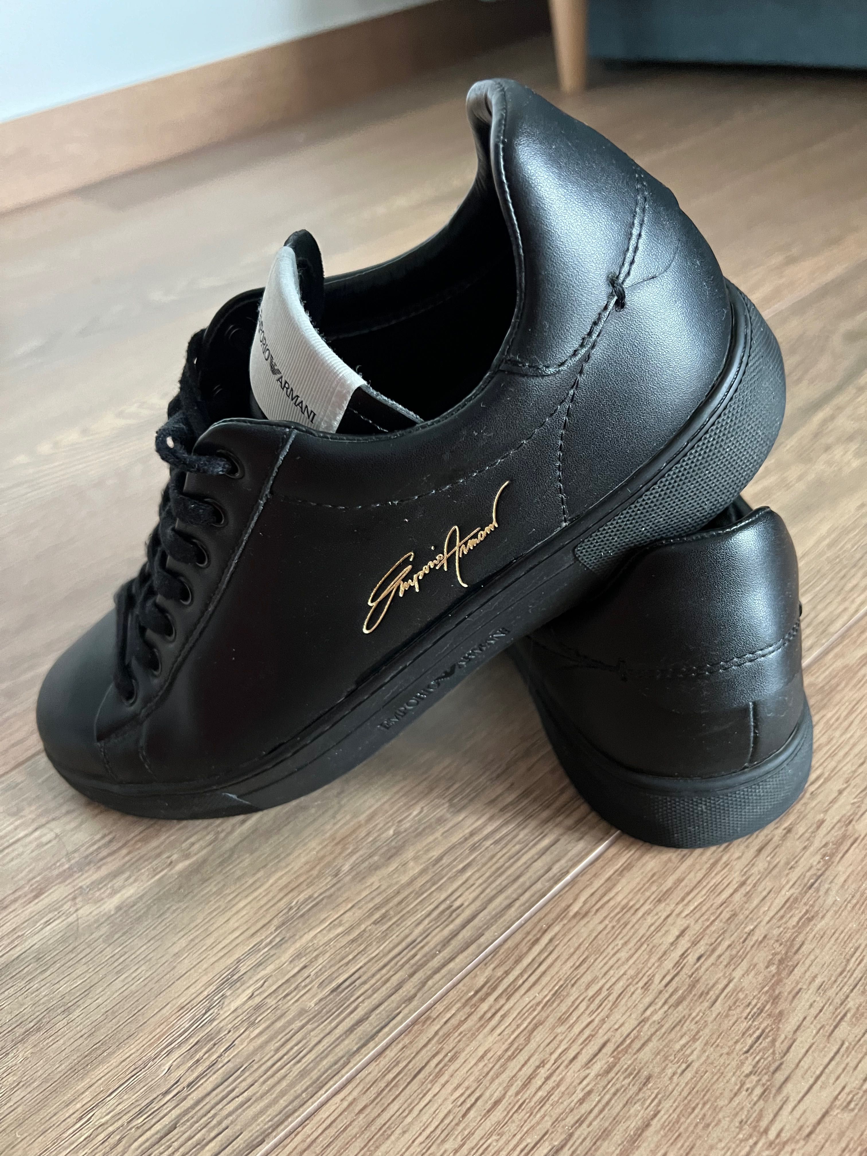 Sneakersy buty czarne męskie Armani 42