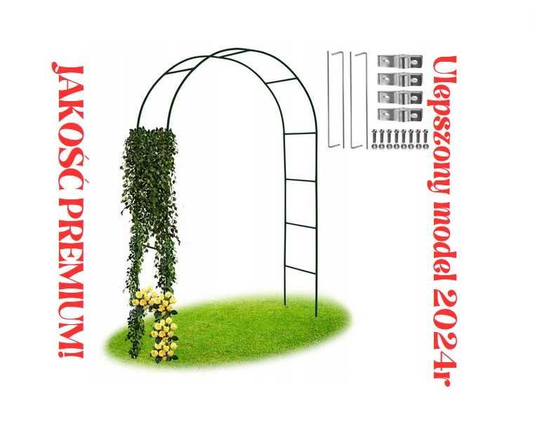 PERGOLA OGRODOWA metalowa Łuk 240 cm + GRATIS Ulepszony model HIT 2024