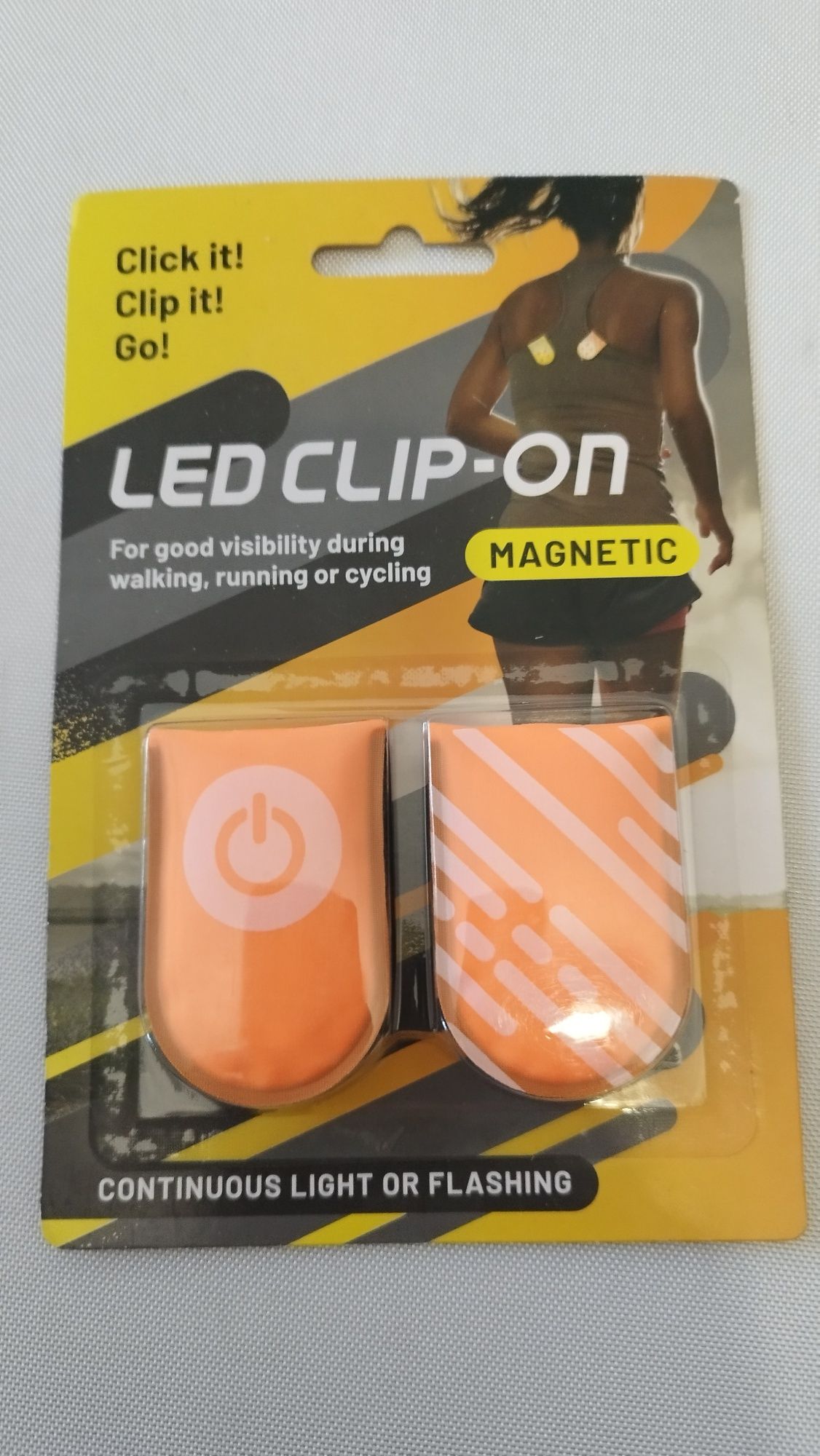 Klips magnetyczny LED 2szt pomarańczowy