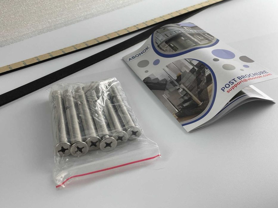 Słupek narożny balustrady szklanej 85x10x10 cm czarny mat (B106)