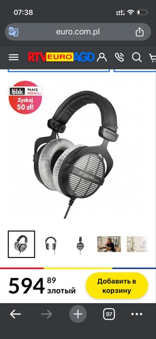 Słuchawki przewodowe Beyerdynamic DT 990 PRO 250