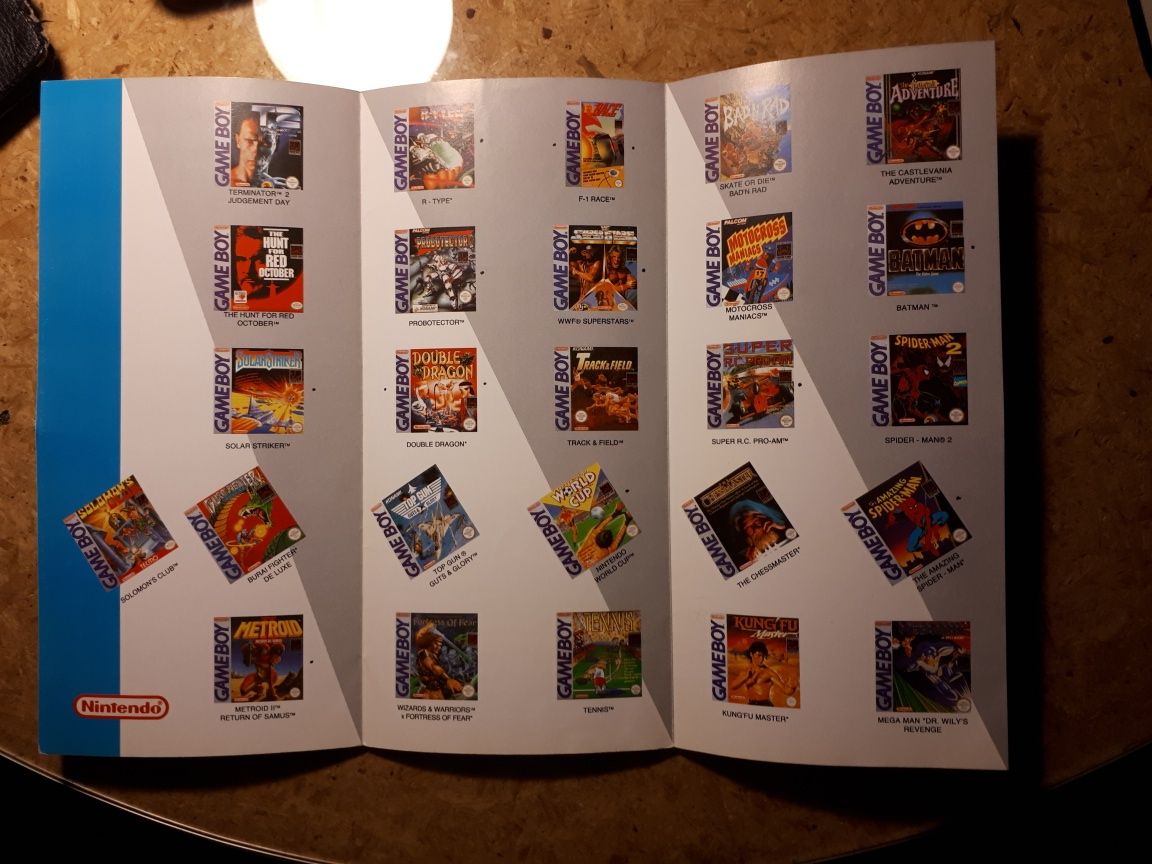 Publicidade oficial Nintendo Game Boy com jogos (novo, 1992, raro)