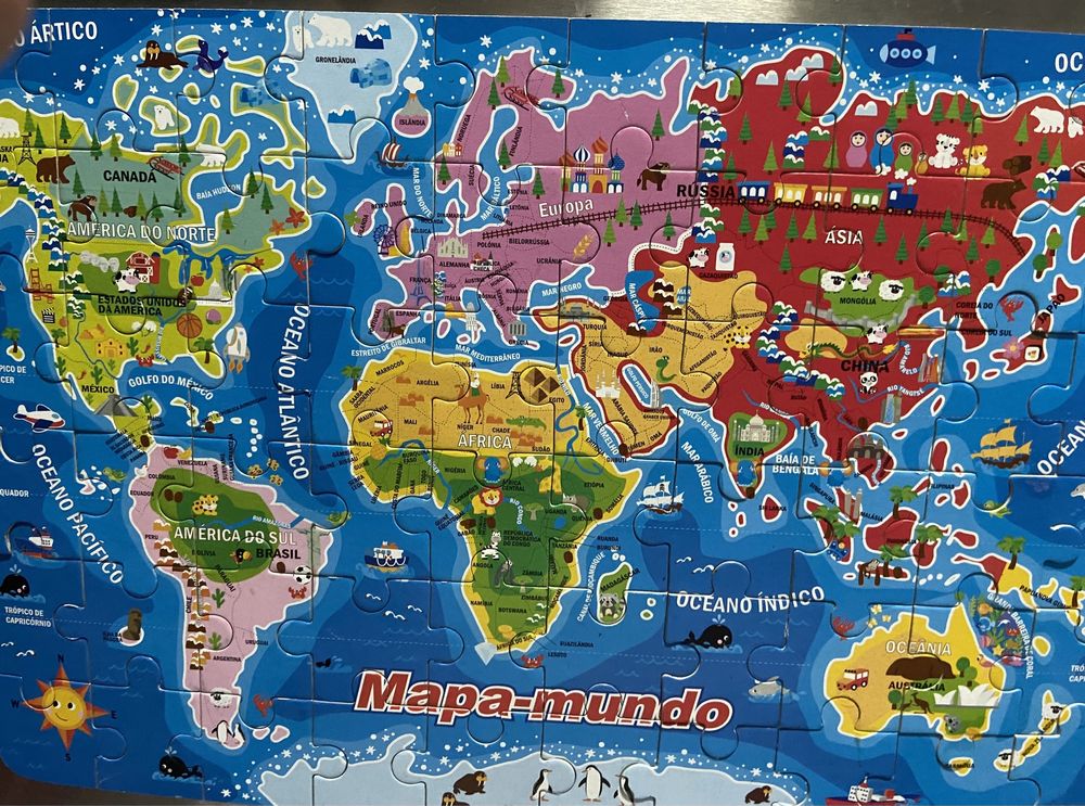 Mapa do mundo - puzzle magnético