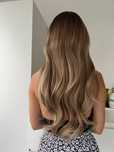 Peruka brąz blond falowana z grzywką długa