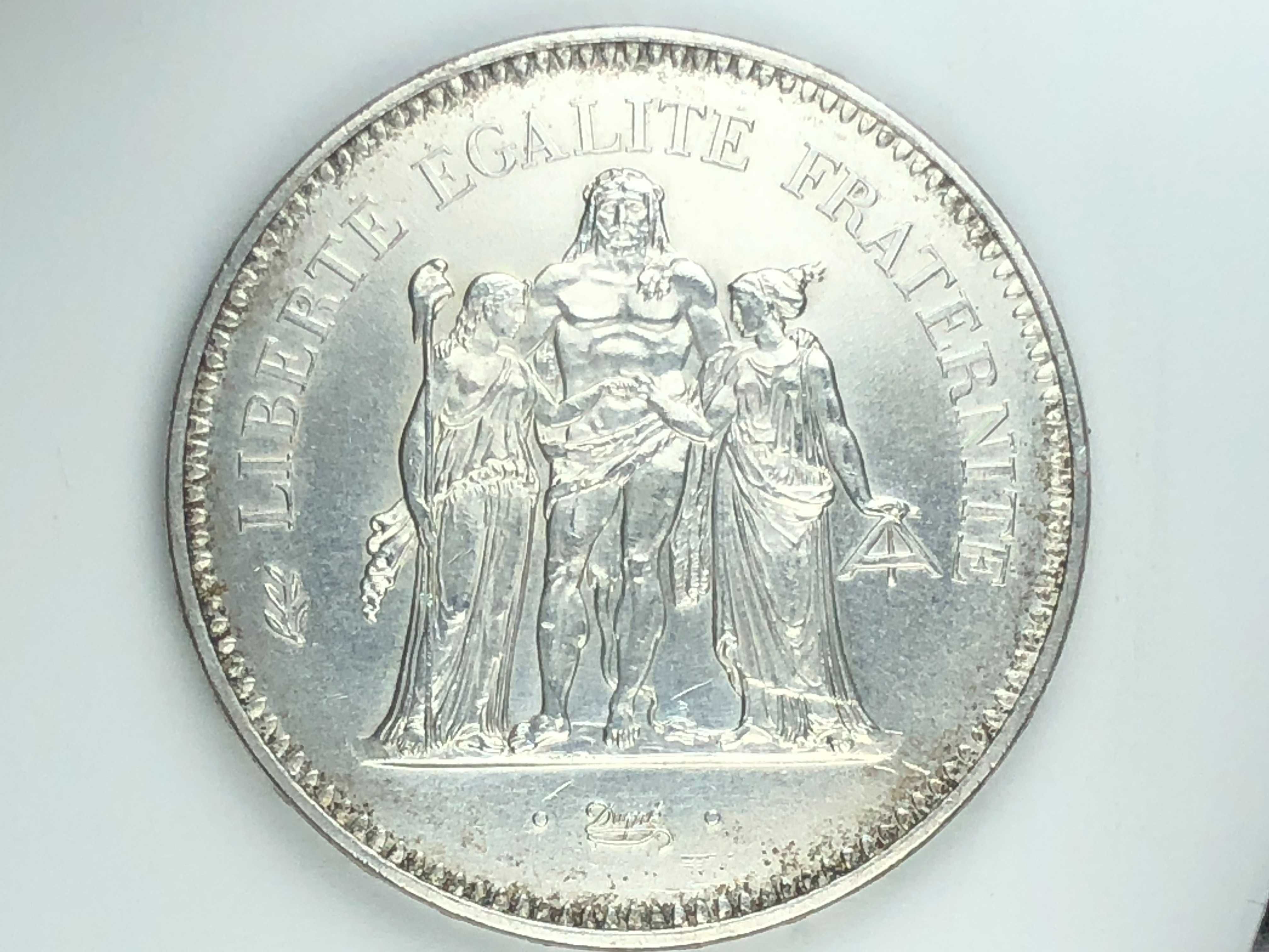França 1974 - 50 Francs Prata - Hercules