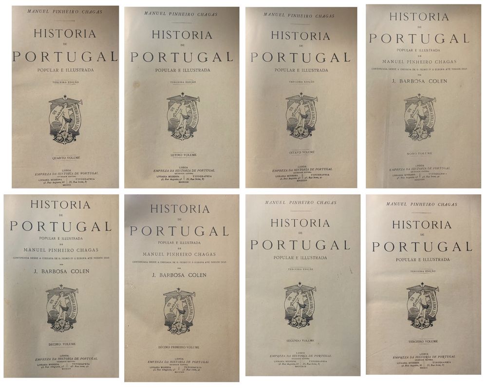 Livros Historia de Portugal De Manuel Pinheiro Chagas 8 VOLUMES