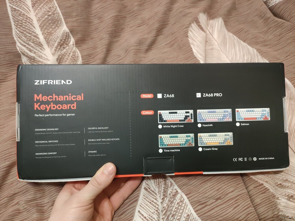 Механическая мини клавиатура Zifriend Za68 Pro, 68%,RGB,hot-swap,ПО #